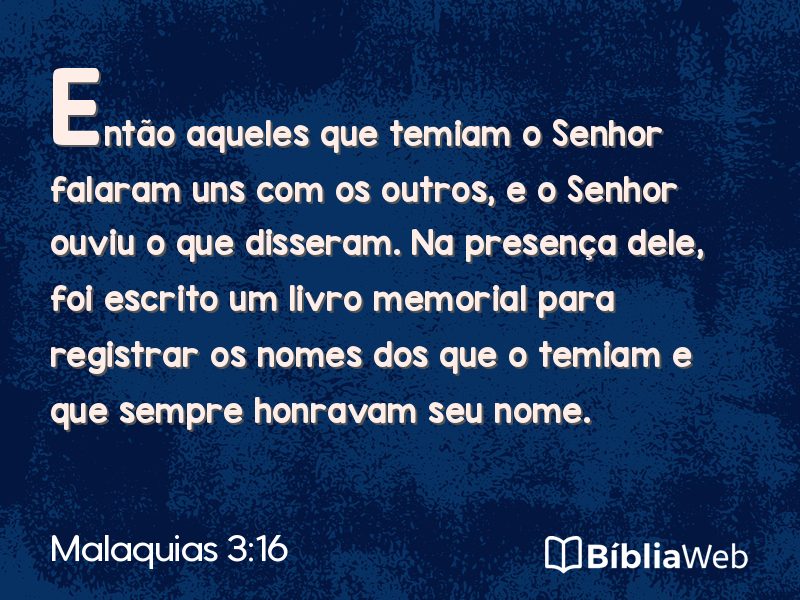 Malaquias 3:16 em imagem para compartilhar