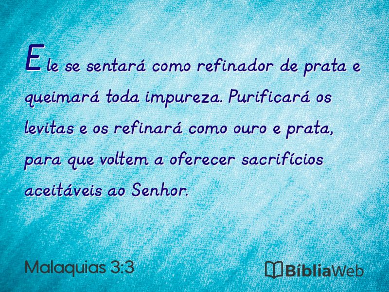 Malaquias 3:3 em imagem para compartilhar