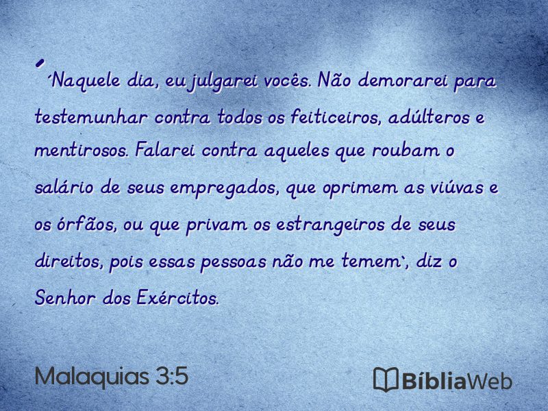 Malaquias 3:5 em imagem para compartilhar