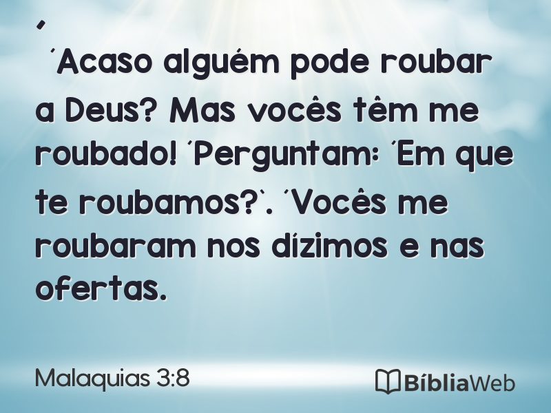 Malaquias 3:8 em imagem para compartilhar