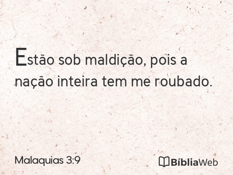 Malaquias 3:9 em imagem para compartilhar