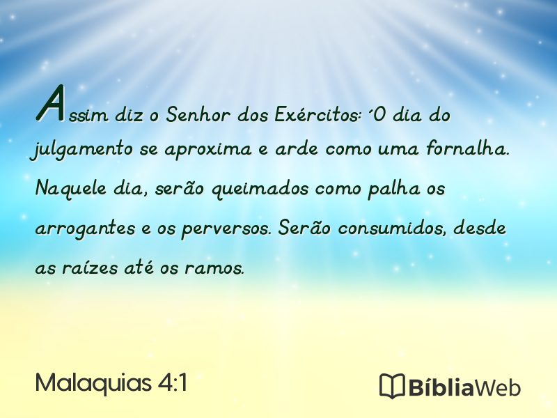 Malaquias 4:1 em imagem para compartilhar