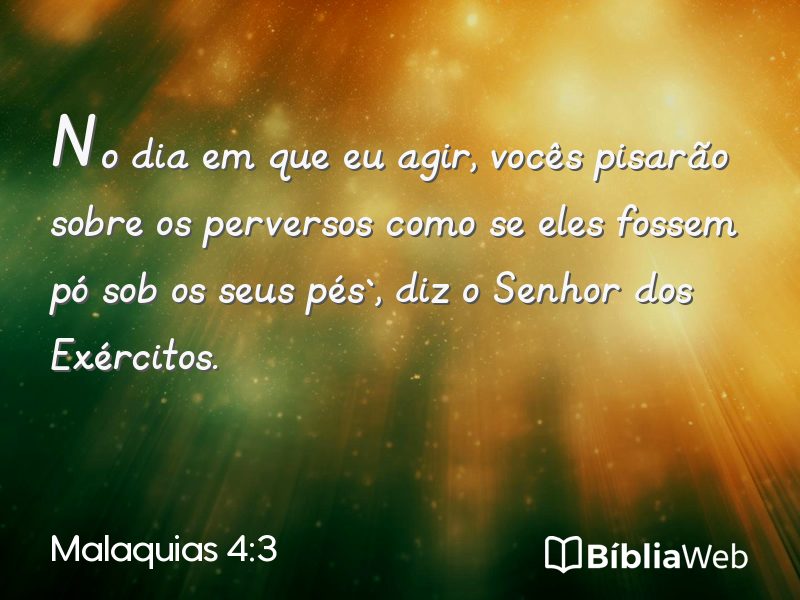 Malaquias 4:3 em imagem para compartilhar