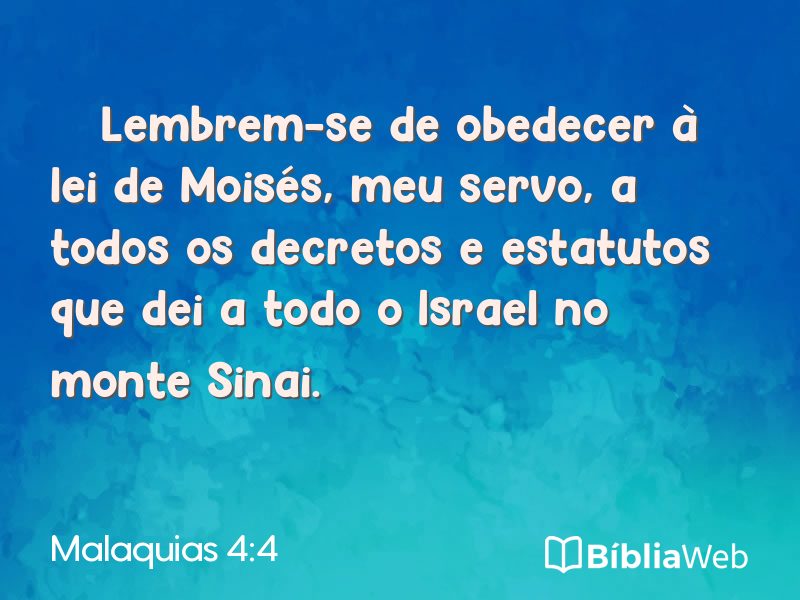 Malaquias 4:4 em imagem para compartilhar