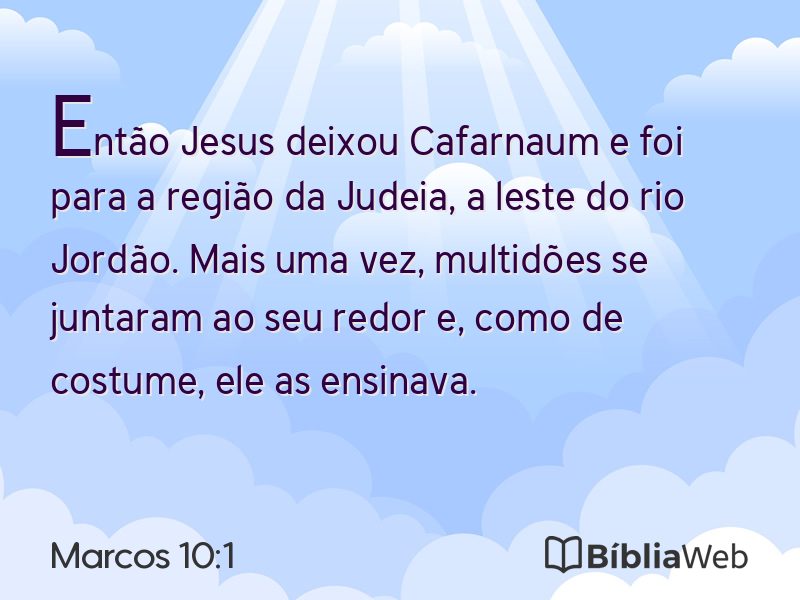 Marcos 10:1 em imagem para compartilhar