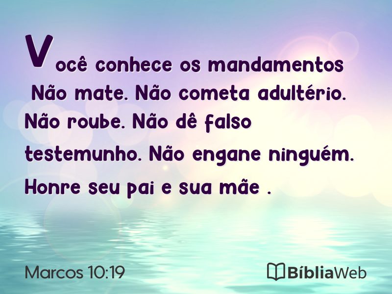 Marcos 10:19 em imagem para compartilhar