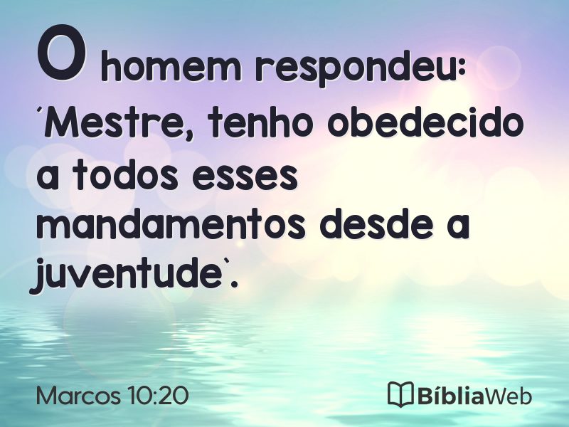 Marcos 10:20 em imagem para compartilhar