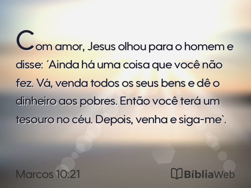Marcos 10:21 em imagem para compartilhar