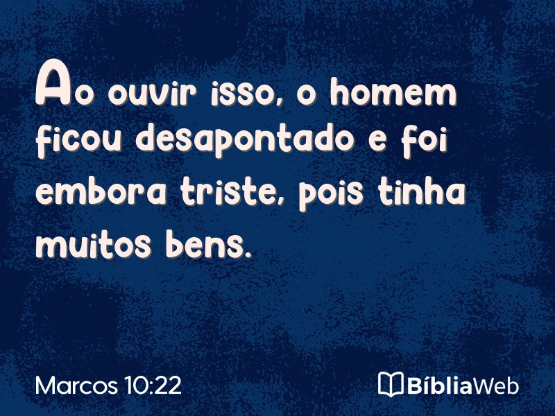Marcos 10:22 em imagem para compartilhar