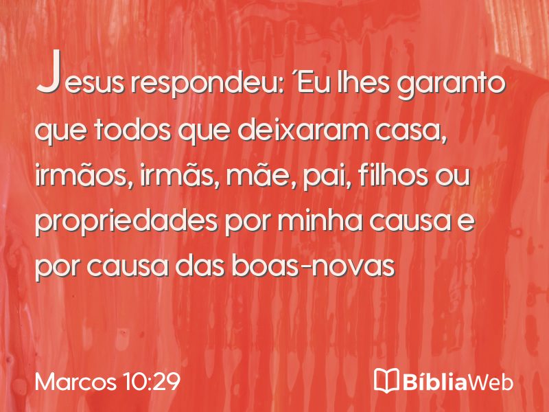 Marcos 10:29 em imagem para compartilhar