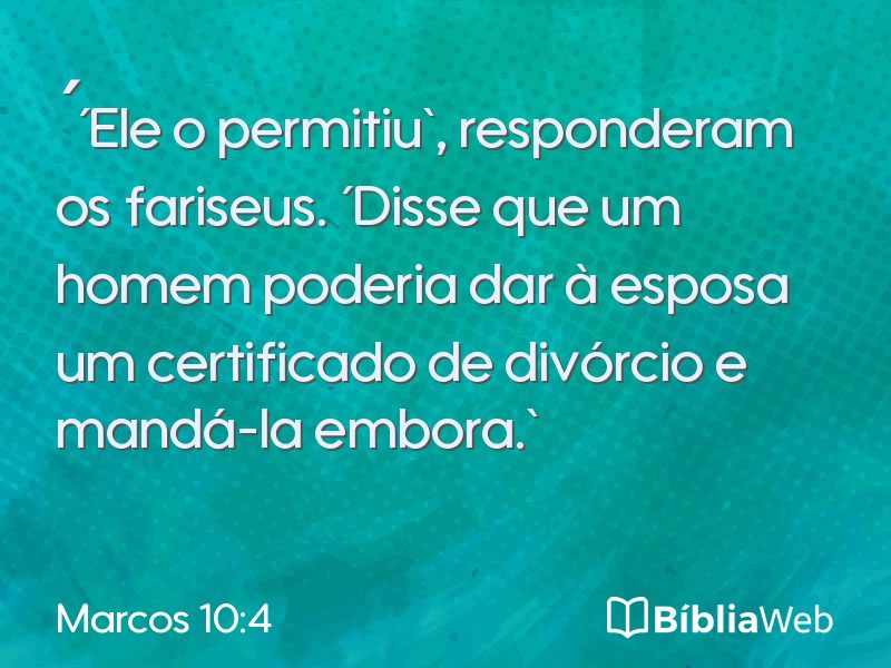 Marcos 10:4 em imagem para compartilhar