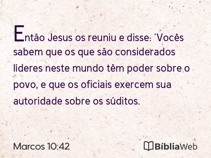 Marcos 10:42 em imagem para compartilhar