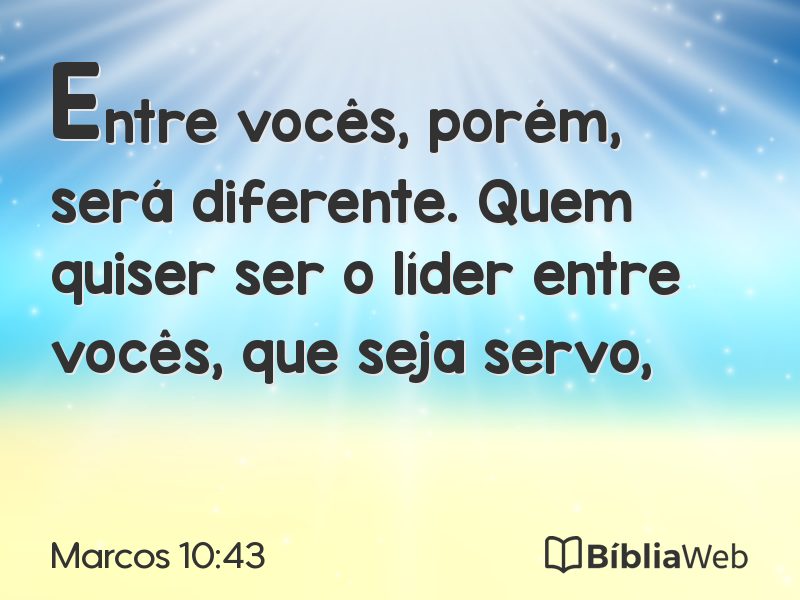 Marcos 10:43 em imagem para compartilhar