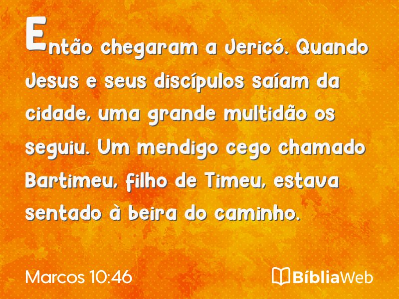 Marcos 10:46 em imagem para compartilhar