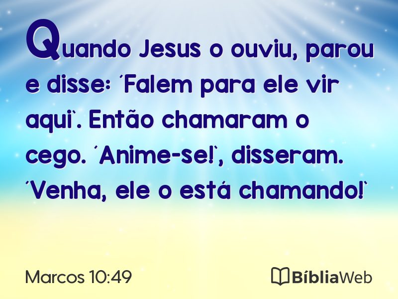 Marcos 10:49 em imagem para compartilhar