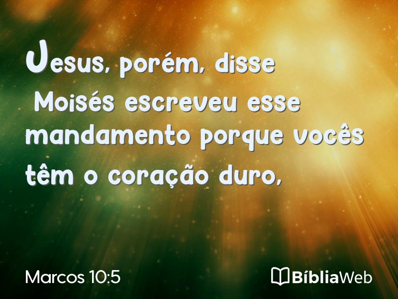 Marcos 10:5 em imagem para compartilhar