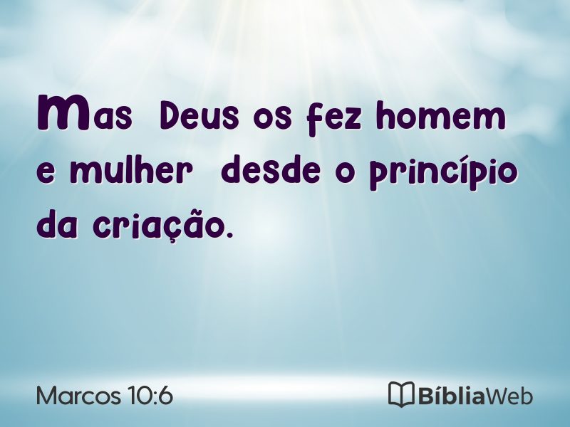 Marcos 10:6 em imagem para compartilhar