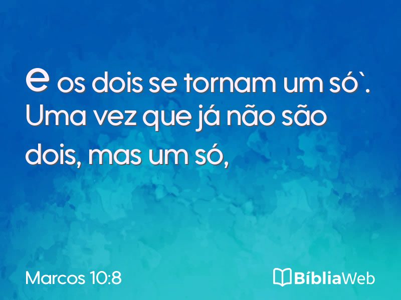 Marcos 10:8 em imagem para compartilhar