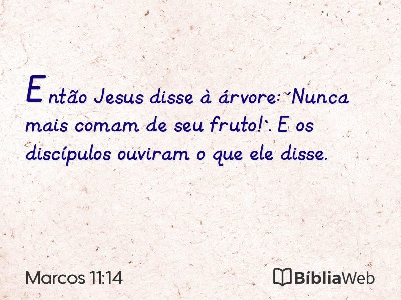 Marcos 11:14 em imagem para compartilhar