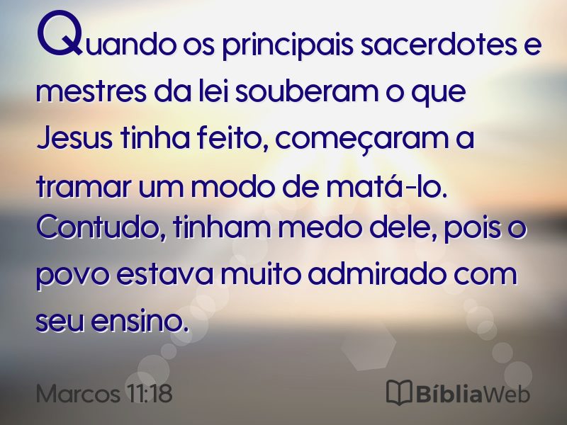 Marcos 11:18 em imagem para compartilhar