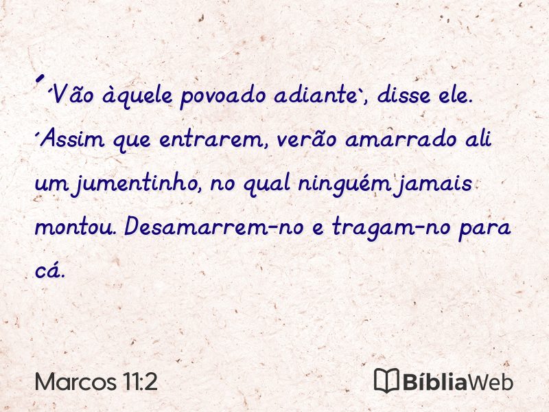 Marcos 11:2 em imagem para compartilhar