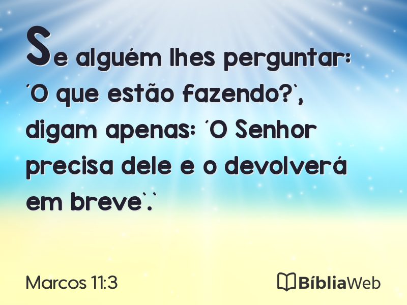 Marcos 11:3 em imagem para compartilhar