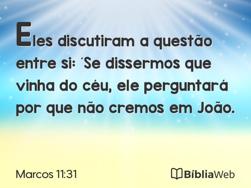 Marcos 11:31 em imagem para compartilhar