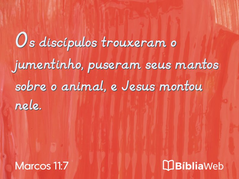 Marcos 11:7 em imagem para compartilhar