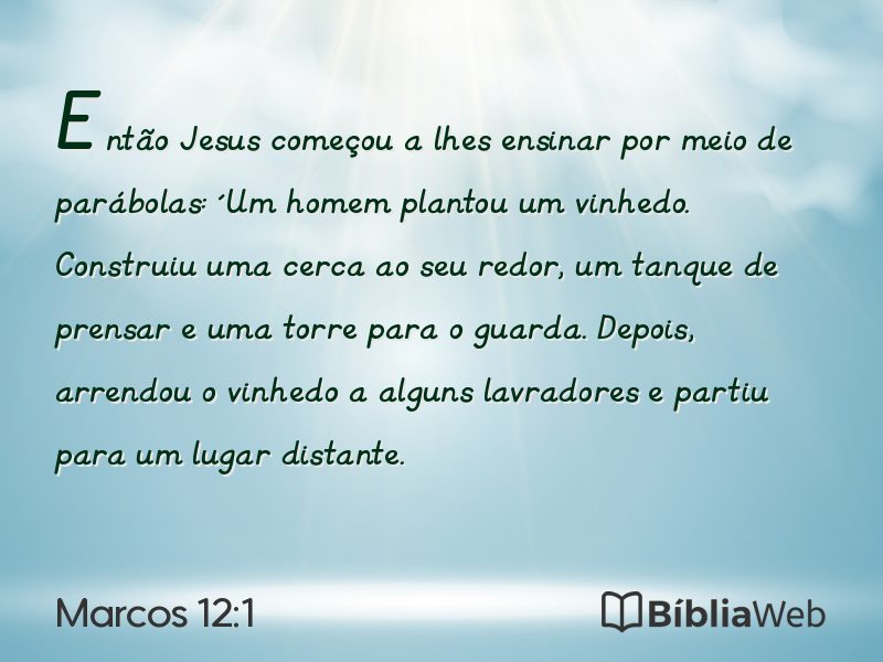 Marcos 12:1 em imagem para compartilhar