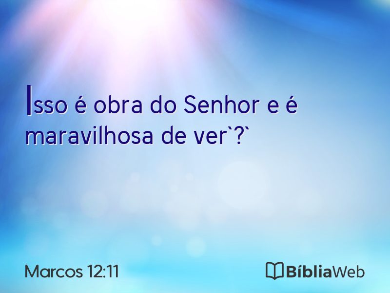 Marcos 12:11 em imagem para compartilhar