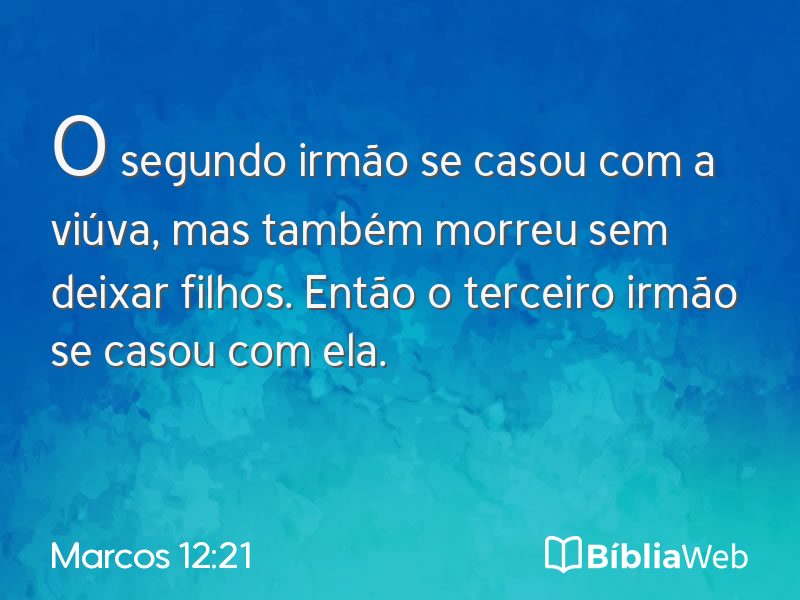 Marcos 12:21 em imagem para compartilhar