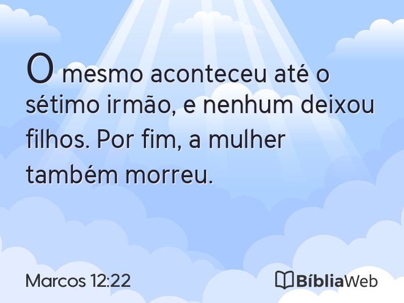 Marcos 12:22 em imagem para compartilhar
