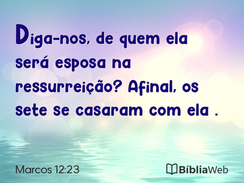 Marcos 12:23 em imagem para compartilhar