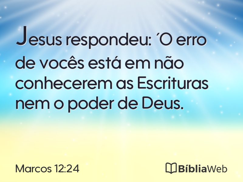 Marcos 12:24 em imagem para compartilhar