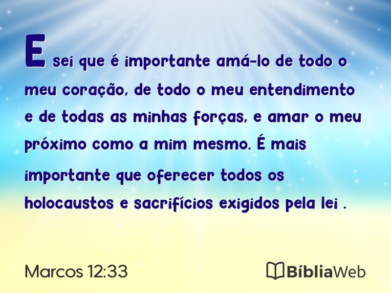 Marcos 12:33 em imagem para compartilhar