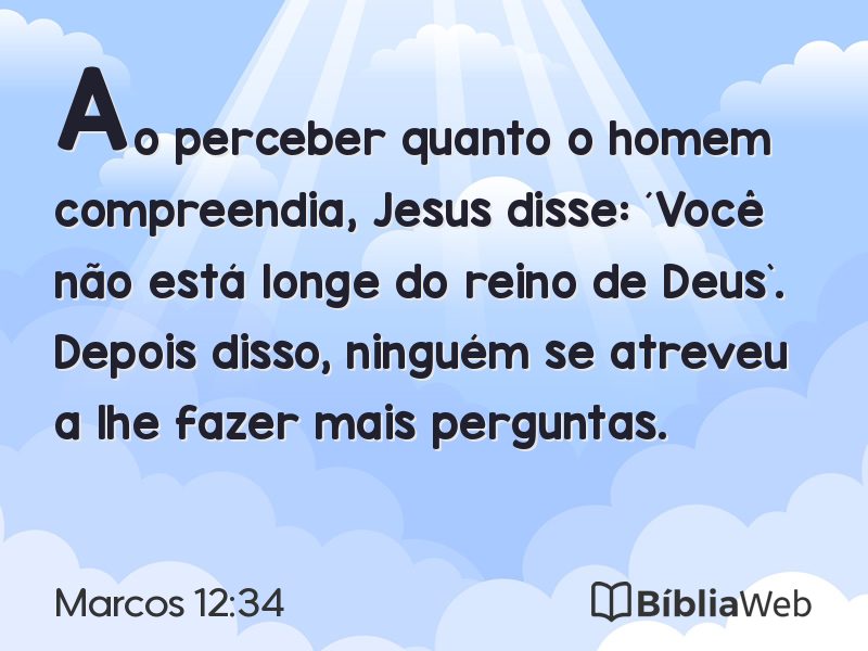 Marcos 12:34 em imagem para compartilhar