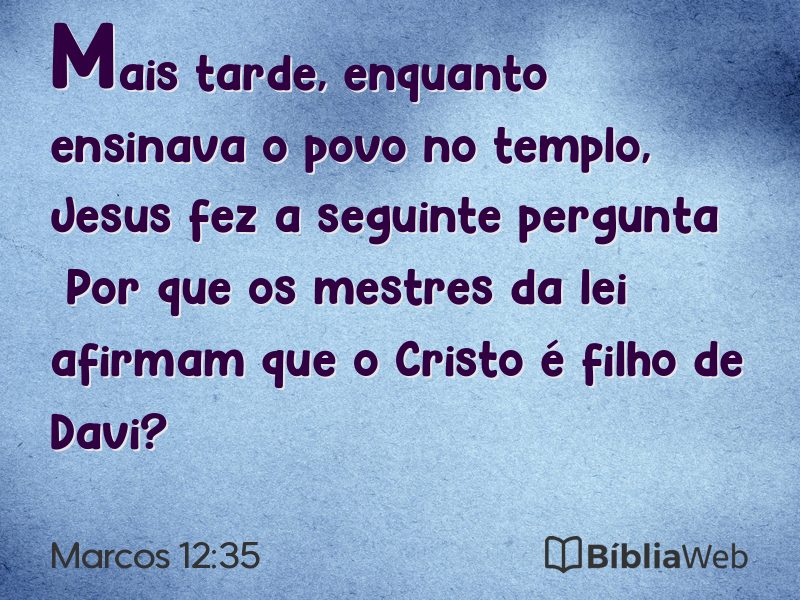 Marcos 12:35 em imagem para compartilhar