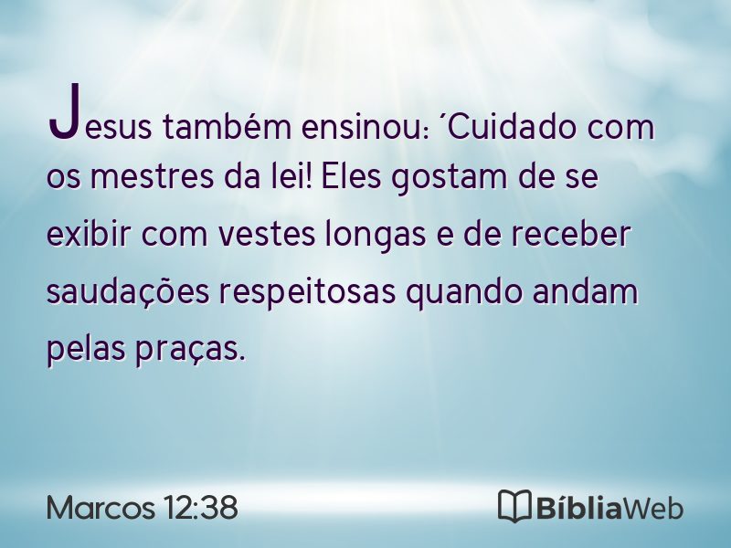 Marcos 12:38 em imagem para compartilhar