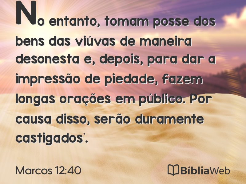 Marcos 12:40 em imagem para compartilhar