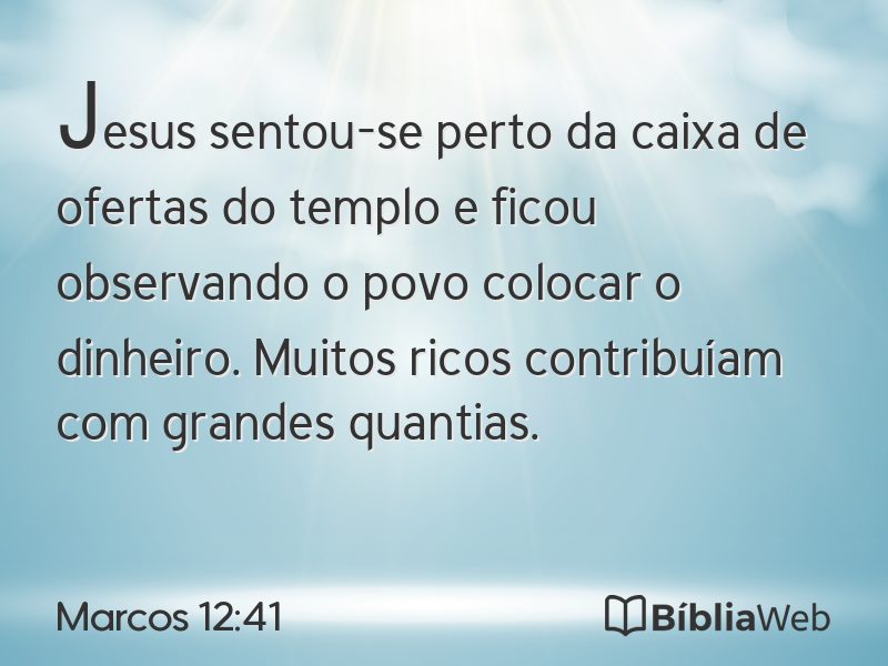 Marcos 12:41 em imagem para compartilhar