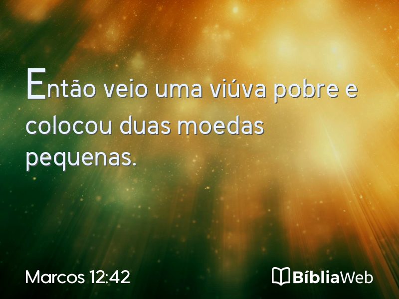 Marcos 12:42 em imagem para compartilhar