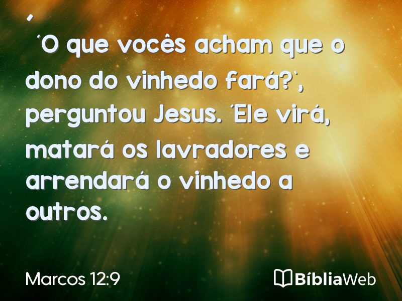 Marcos 12:9 em imagem para compartilhar