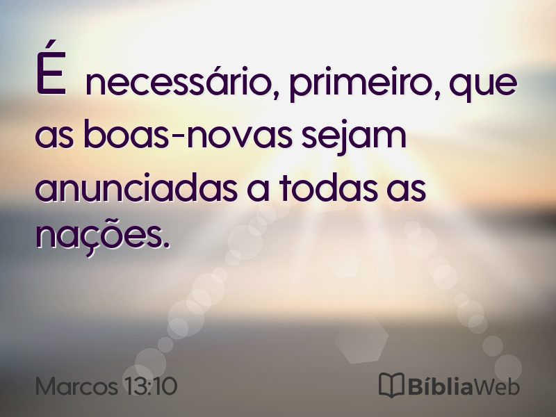 Marcos 13:10 em imagem para compartilhar