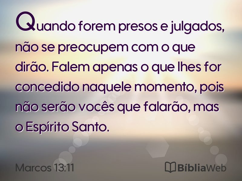 Marcos 13:11 em imagem para compartilhar
