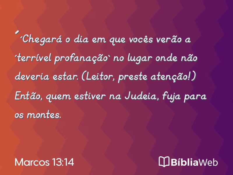 Marcos 13:14 em imagem para compartilhar