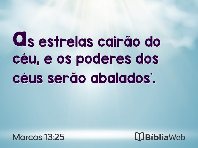 Marcos 13:25 em imagem para compartilhar