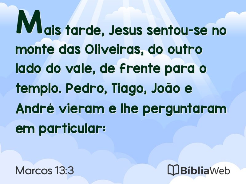Marcos 13:3 em imagem para compartilhar