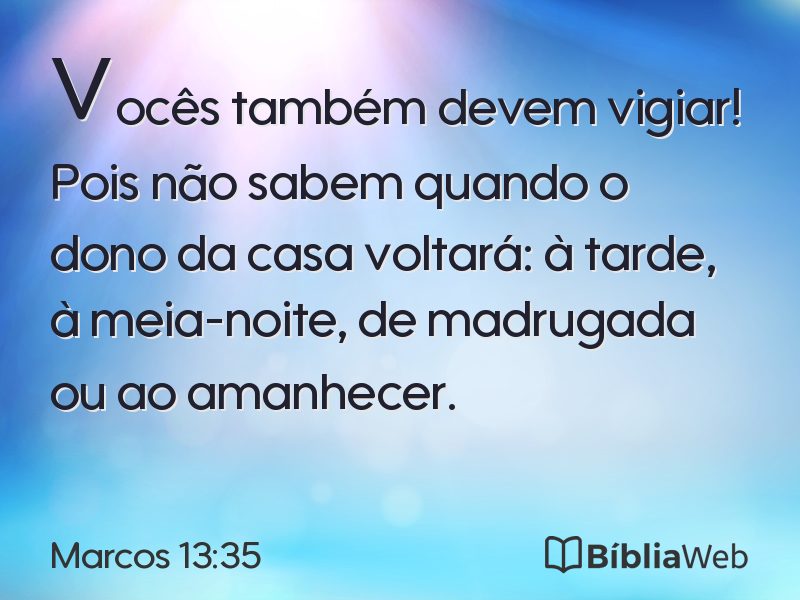 Marcos 13:35 em imagem para compartilhar