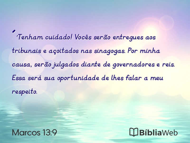 Marcos 13:9 em imagem para compartilhar