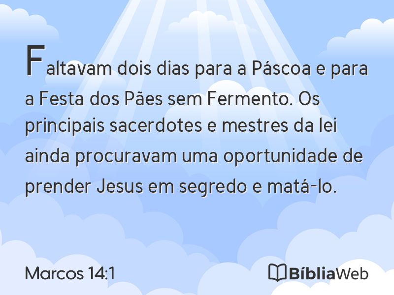 Marcos 14:1 em imagem para compartilhar